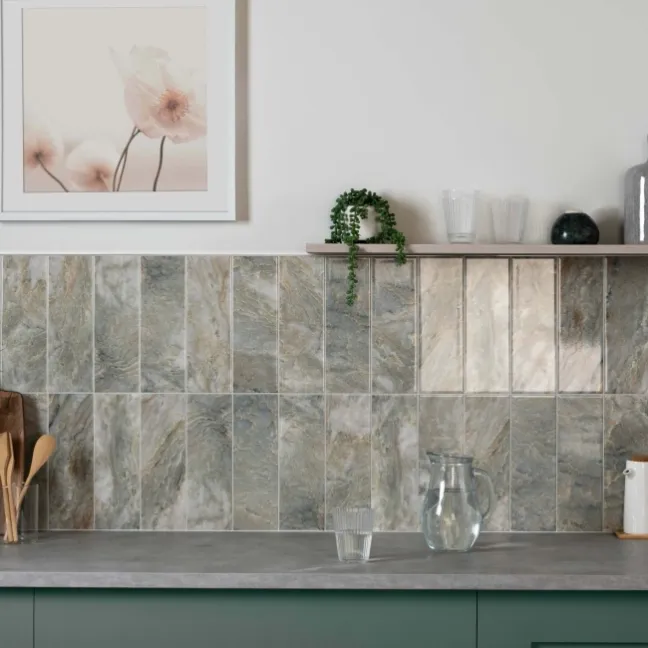 Passion Onyx Pear Light Green Marble Effect Wall Tiles