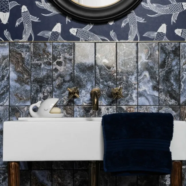 Passion Onyx Waves Blue Marble Effect Wall Tiles