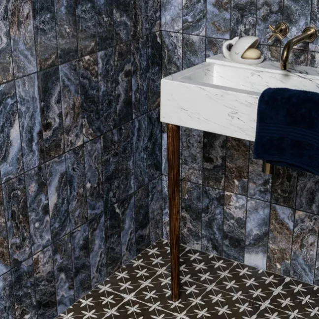 Passion Onyx Waves Blue Marble Effect Wall Tiles