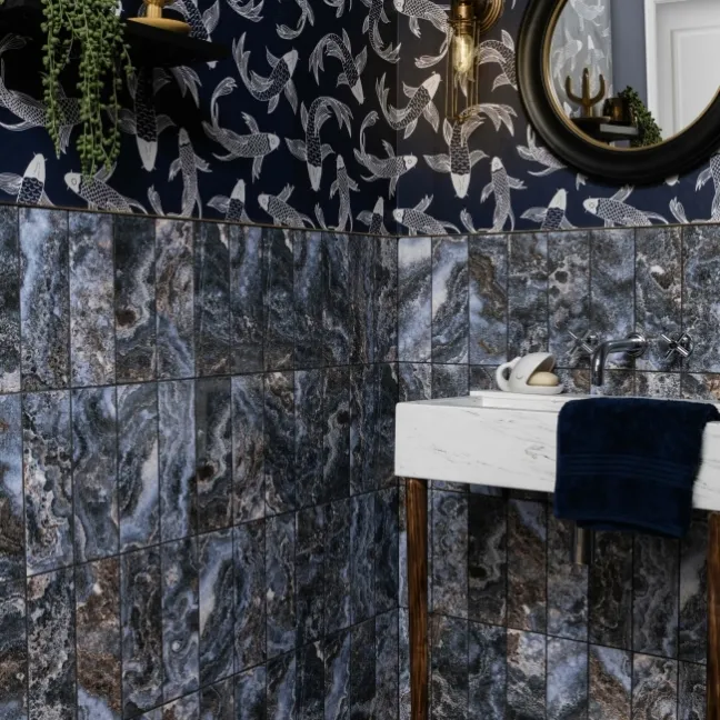 Passion Onyx Waves Blue Marble Effect Wall Tiles