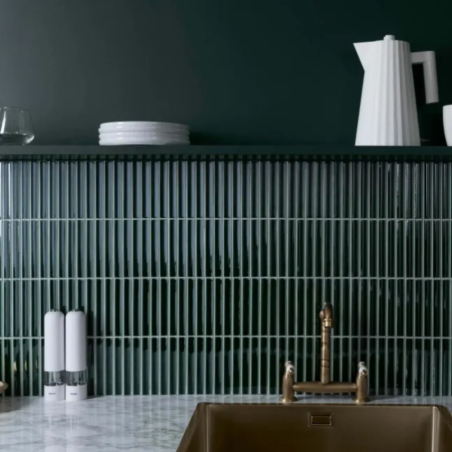 Spirit Green Gloss Kitkat Mosaic Porcelain Wall Tiles