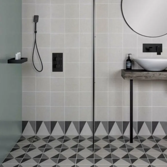 Texxtile Cotton Grey Matt Patterned Wall and Floor Tiles