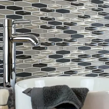 Lozenga Graphite Luxe Mosaic Tiles
