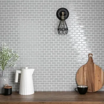 Zoro Grey Brick Effect Mosaic 300x295 Tiles