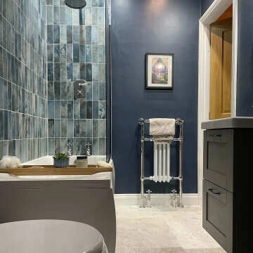 Raku Blue Ceramic Brick Effect Wall Tiles