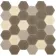 Ligo Glass Mocha Hexagon Mosaic Tiles