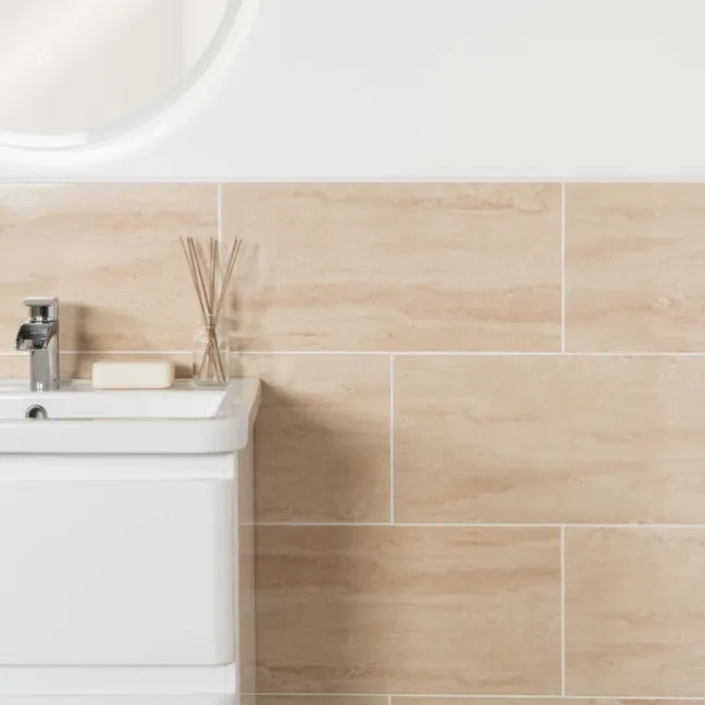 Athena Ivory Travertine Effect Wall Tiles