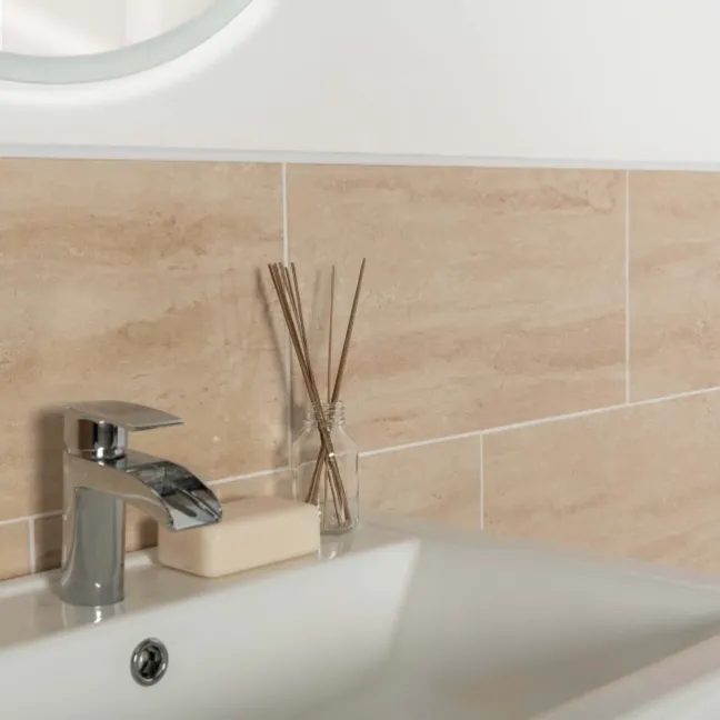 Athena Ivory Travertine Effect Wall Tiles