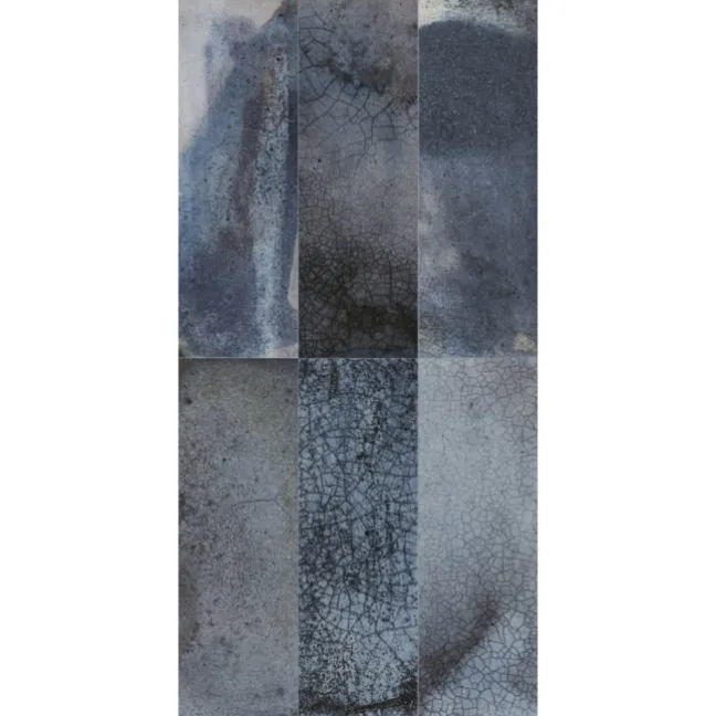 Raku Blue Ceramic Brick Effect Wall Tiles
