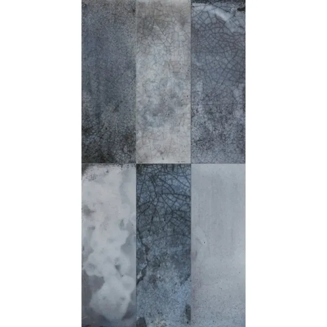 Raku Blue Ceramic Brick Effect Wall Tiles