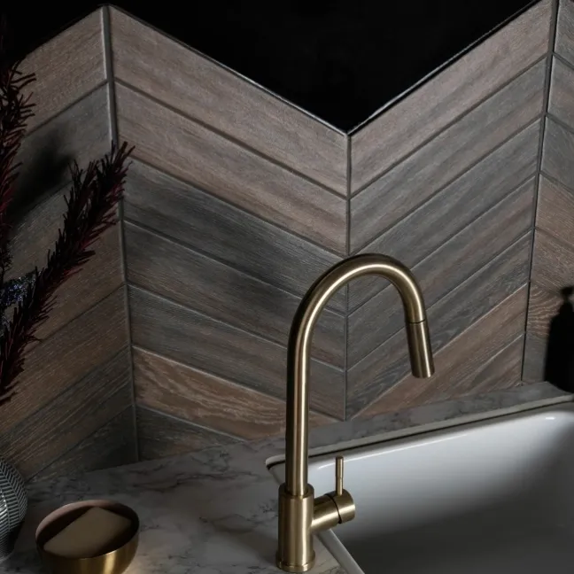 Bonsai Chevron Wood Effect Porcelain Wall Tiles