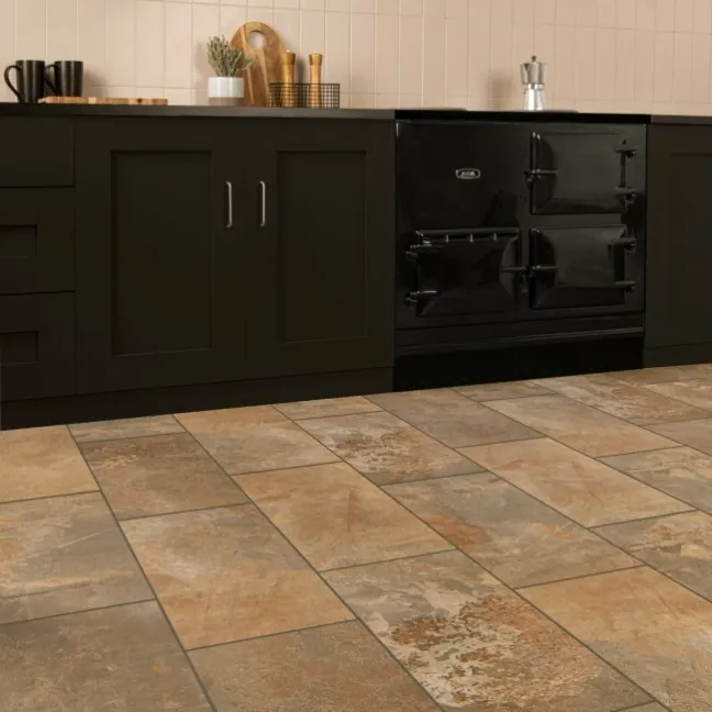Burnished Multicolour Brown Slate Effect Wall and Floor Tiles