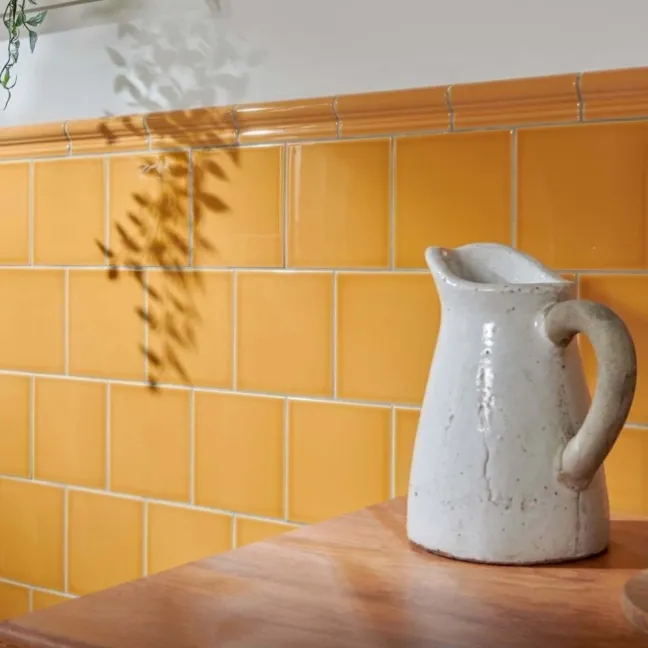 Capsule® Yellow Gloss Flat 150x150 Wall Tiles