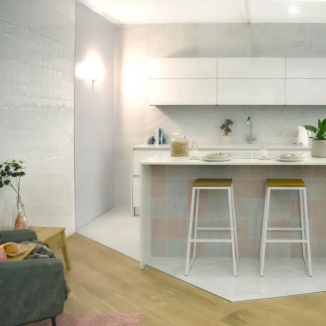Dollymixx Plum Blush Terrazzo Effect Tiles