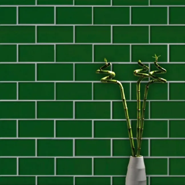 Park Green Gloss Flat Metro Wall Tiles