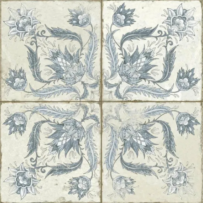 Helix Indigo Blue Matt Patterned Wall and Floor Tiles