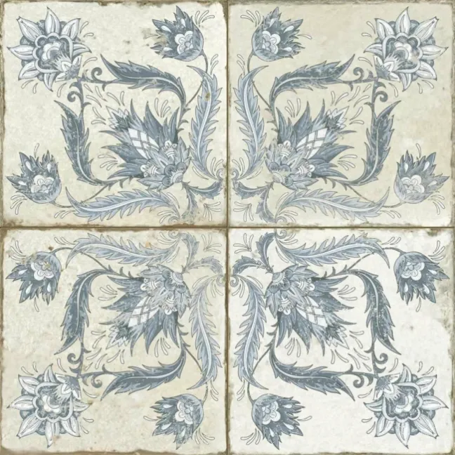 Helix Indigo Blue Matt Patterned Wall and Floor Tiles