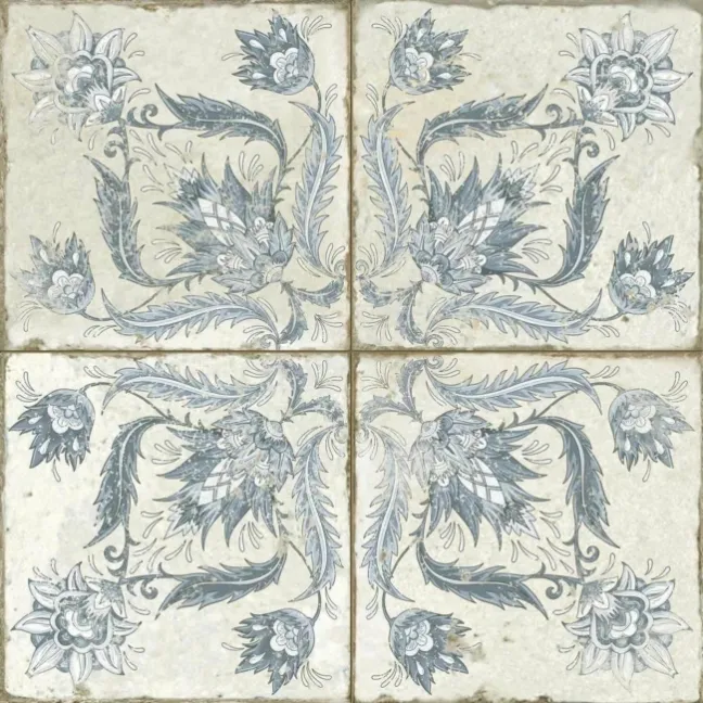 Helix Indigo Blue Matt Patterned Wall and Floor Tiles