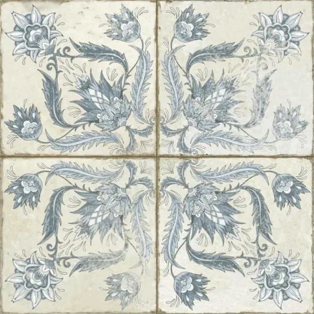 Helix Indigo Blue Matt Patterned Wall and Floor Tiles