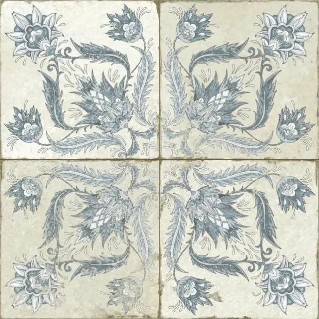 Helix Indigo Blue Matt Patterned Wall and Floor Tiles