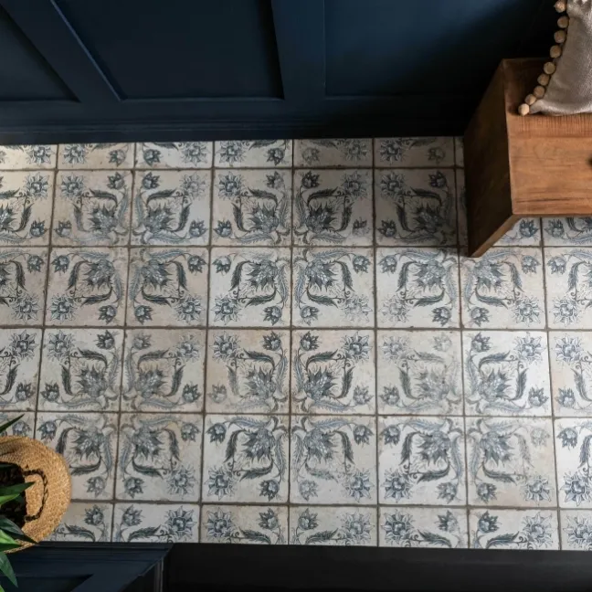 Helix Indigo Blue Matt Patterned Wall and Floor Tiles
