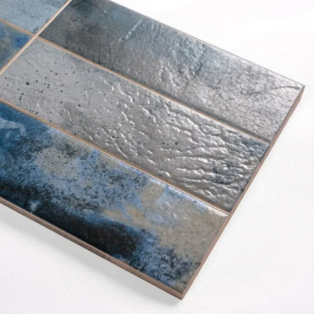 Raku Blue Ceramic Brick Effect Wall Tiles