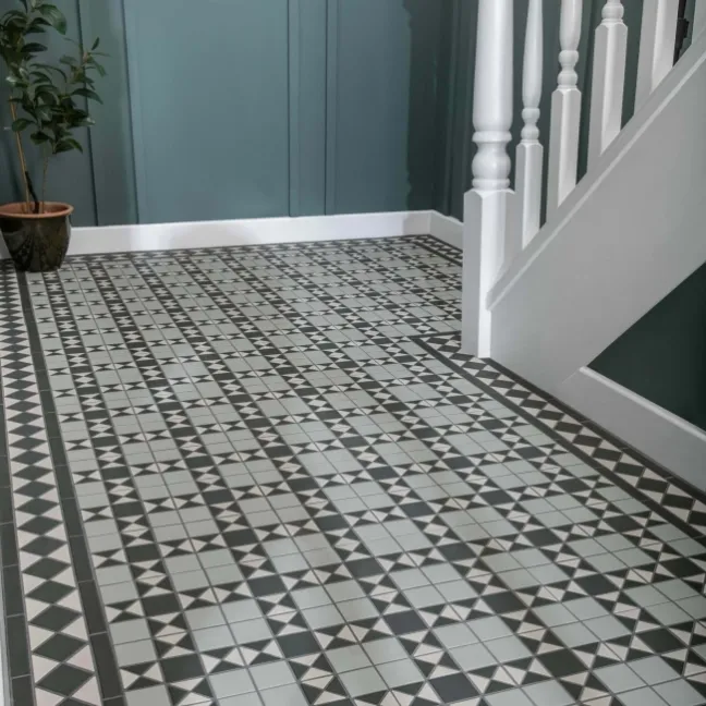 Churchill Mixed Green Mosaic Victorian Matt Tiles