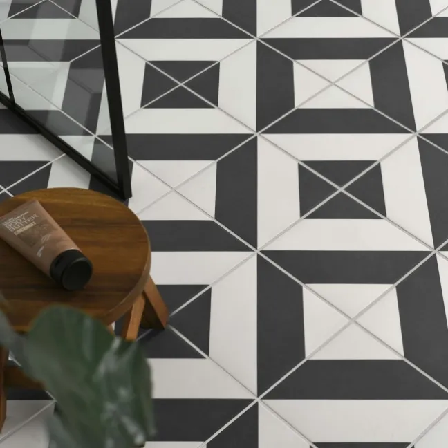 Zebra Black and White Patterned Matt Striped 223x223 Tiles