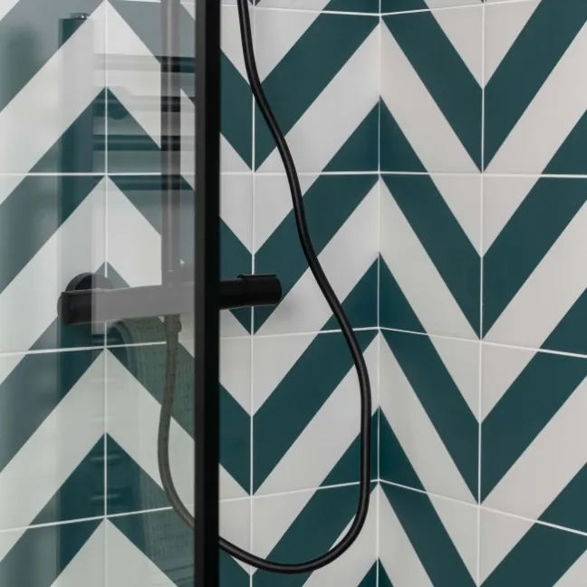 Zebra Green and White Matt Striped Patterned Wall and Floor Tiles