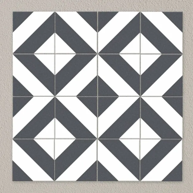 Zebra Black and White Patterned Matt Striped 223x223 Tiles