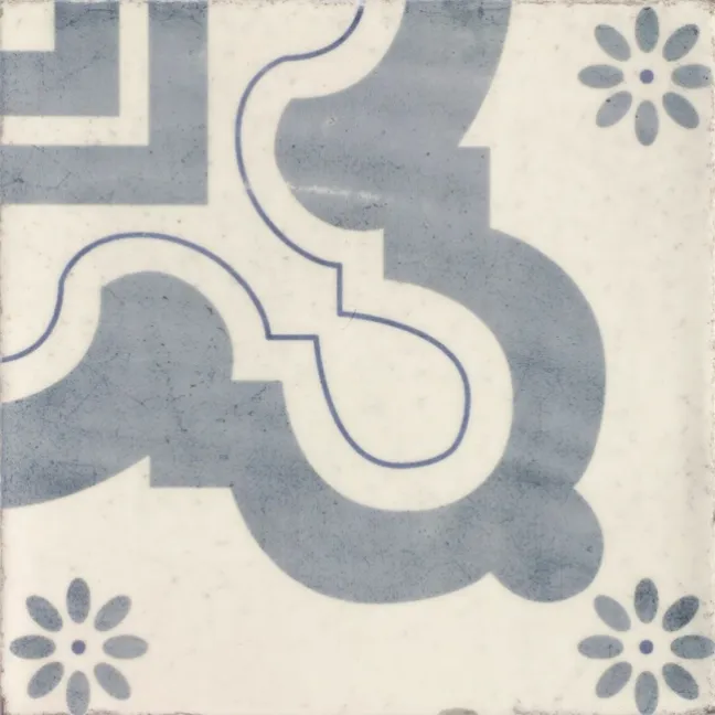 Tangier Antiqua Blue Gloss Decor Pattern Wall Tiles
