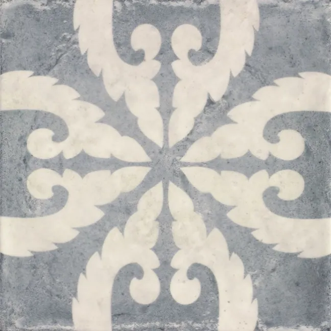 Tangier Antiqua Blue Gloss Decor Pattern Wall Tiles