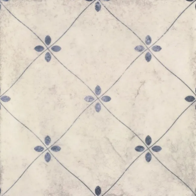 Tangier Antiqua Blue Gloss Decor Pattern Wall Tiles