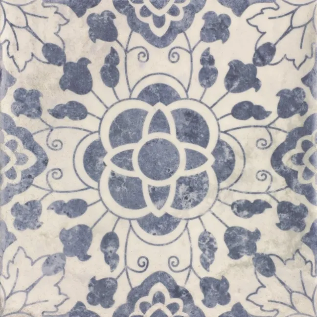 Tangier Antiqua Blue Gloss Decor Pattern Wall Tiles