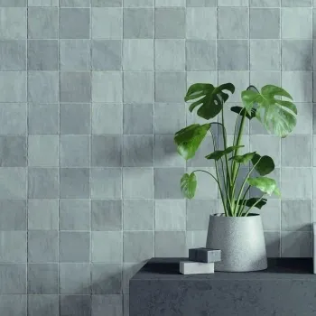 Zellige Mini Grey Square Gloss Rustic  Wall Tiles