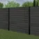 LuxeLine® Classic Dark Grey Composite Fence Panels with U Channel Rail & Buried Aluminium Post 180cm