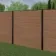 LuxeLine® Classic Teak Composite Fence Panels with U Channel Rail & Buried Aluminium Post 180cm