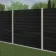 LuxeLine® Classic Black Composite Fence Panels with U Channel Rail & Concrete Post 180cm