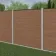 LuxeLine® Classic Teak Composite Fence Panels with U Channel Rail & Concrete Post 180cm