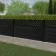 LuxeLine® Classic Straight Top Lattice Design Screen with Black Composite Fence Panels & Aluminium Post 90cm