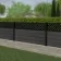 LuxeLine® Classic Straight Top Lattice Design Screen with Dark Grey Composite Fence Panels & Aluminium Post 90cm
