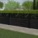 LuxeLine® Classic Straight Top Jungle Design Screen with Black Composite Fence Panels & Aluminium Post 90cm