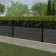 LuxeLine® Classic Straight Top Jungle Design Screen with Dark Grey Composite Fence Panels & Aluminium Post 90cm