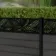 LuxeLine® Classic Straight Top Jungle Design Screen with Dark Grey Composite Fence Panels & Aluminium Post 90cm
