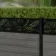 LuxeLine® Classic Straight Top Jungle Design Screen with Light Grey Composite Fence Panels & Aluminium Post 90cm