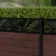 LuxeLine® Classic Straight Top Jungle Design Screen with Walnut Composite Fence Panels & Aluminium Post 90cm