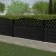 LuxeLine® Classic Curve Top Lattice Design Screen with Black Composite Fence Panels & Aluminium Post 90cm