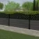 LuxeLine® Classic Curve Top Lattice Design Screen with Dark Grey Composite Fence Panels & Aluminium Post 90cm