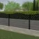 LuxeLine® Classic Curve Top Lattice Design Screen with Light Grey Composite Fence Panels & Aluminium Post 90cm
