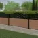 LuxeLine® Classic Curve Top Lattice Design Screen with Teak Composite Fence Panels & Aluminium Post 90cm